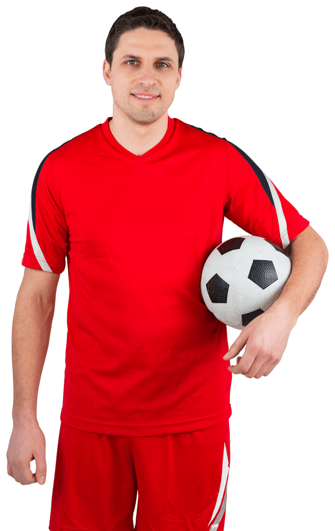 Transparent Athlete Posing Confidently with Soccer Ball - Download Free Stock Images Pikwizard.com