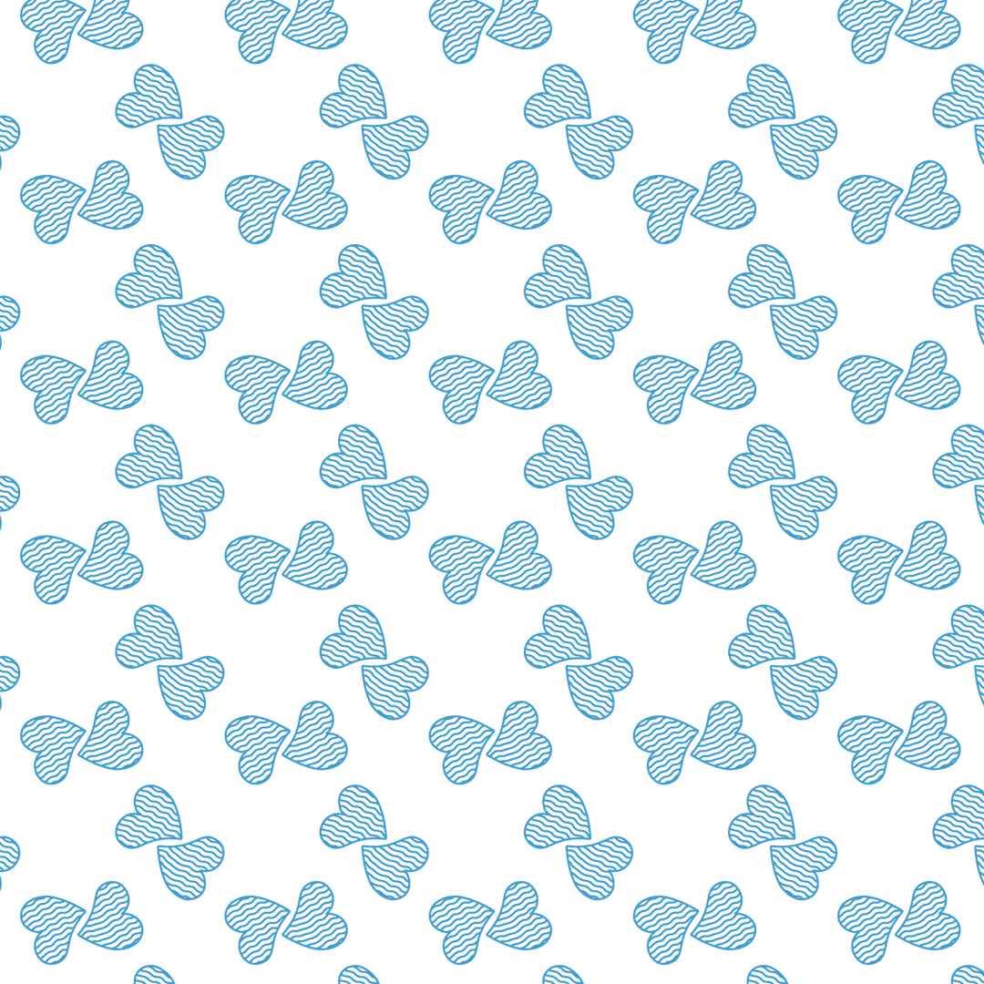 Blue Hearts Pattern on Transparent Background for Digital Design