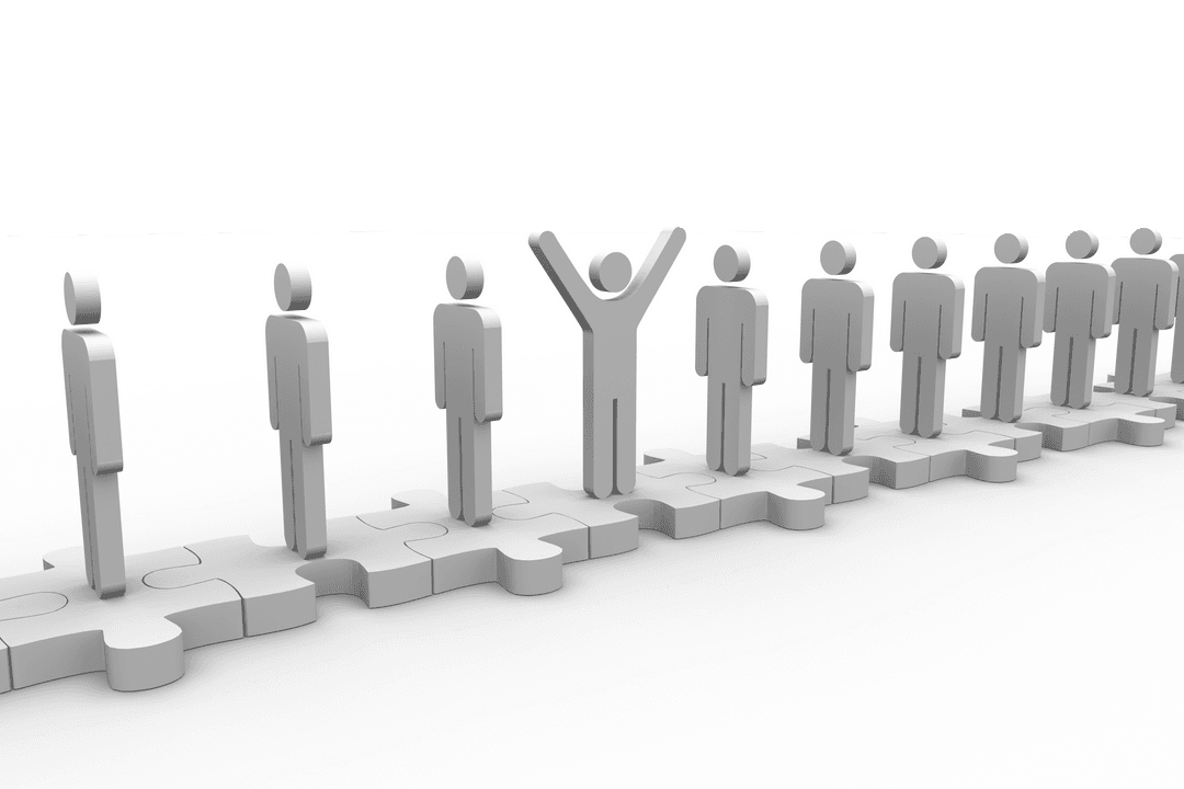 Transparent Business Team Concept with Celebrating Figure