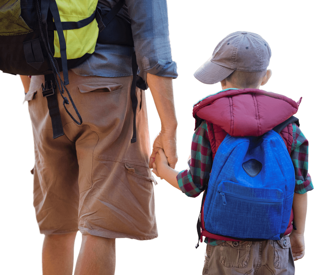 Transparent Moment of Father and Child in Outdoor Adventure