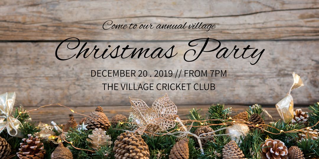 Rustic Christmas Party Invitation with Holiday Decor