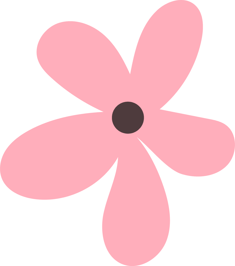 Minimal Vector Blossom with Pink Petals on Transparent Background