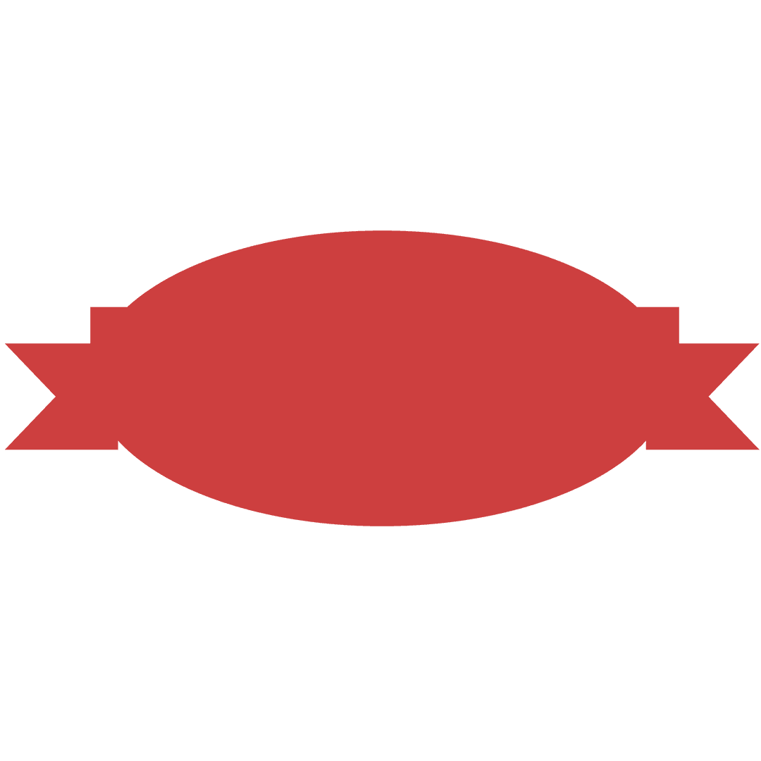 Blank Red Badge with Banner on Transparent Background