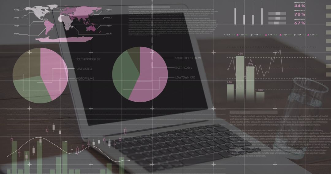 digital interface with statistical data on laptop - Free Images, Stock Photos and Pictures on Pikwizard.com