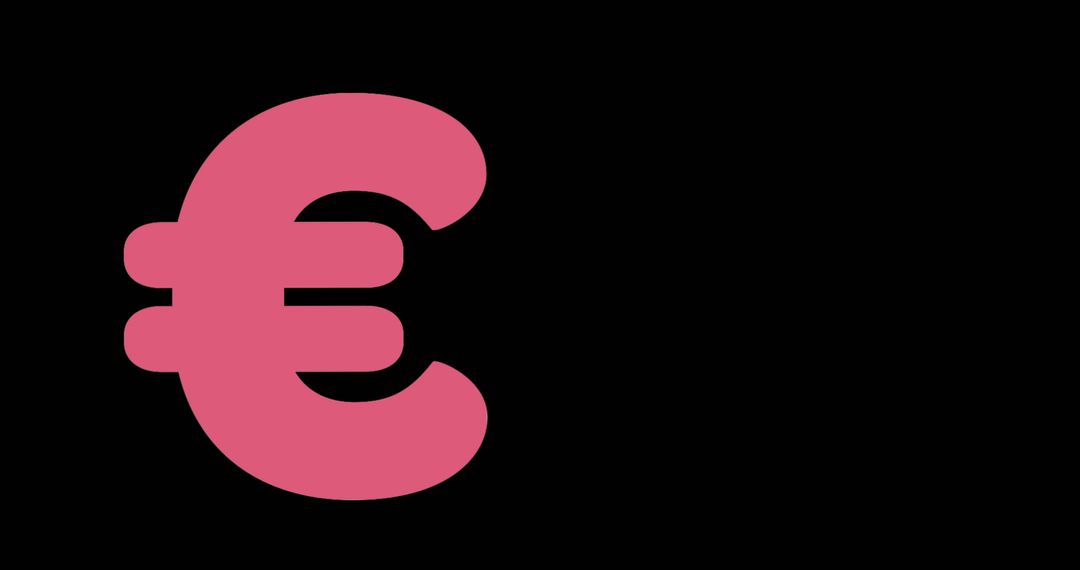 Bold Euro Symbol on Simple Black Background