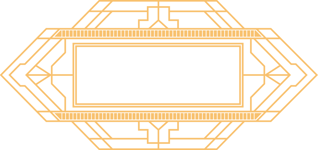 Art Deco Style Yellow Banner on Transparent Background
