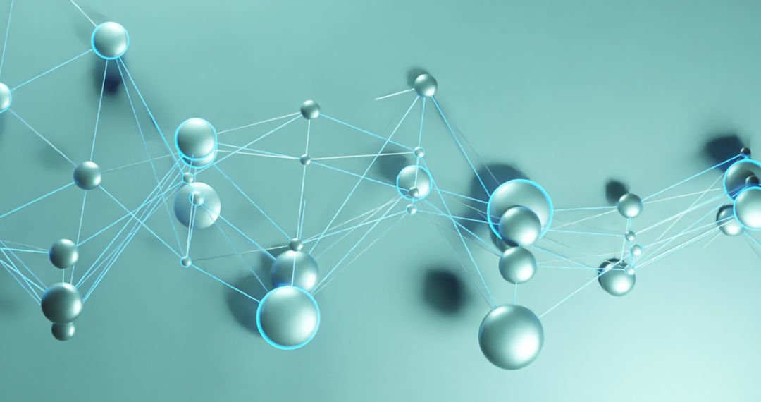 Abstract Digital Network with Metallic Spheres