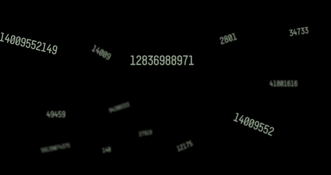Floating Numbers Over Spinning 3D Brain Model