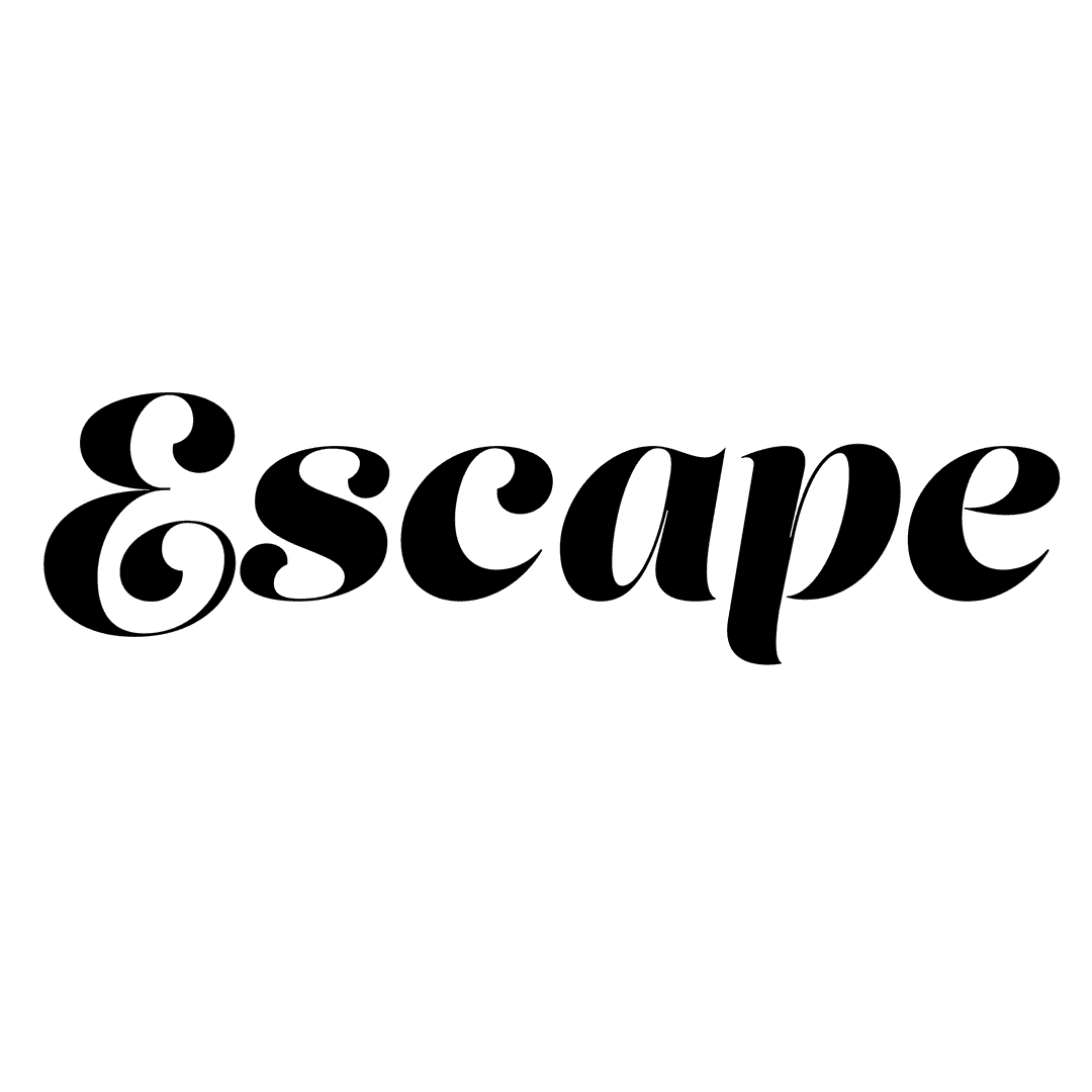 Transparent Escape Text Illustration on Clear Background