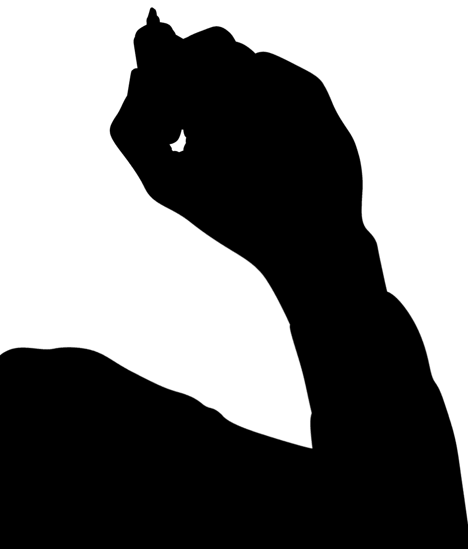 Remarkable Hand Silhouette Holding Pen on Transparent Background