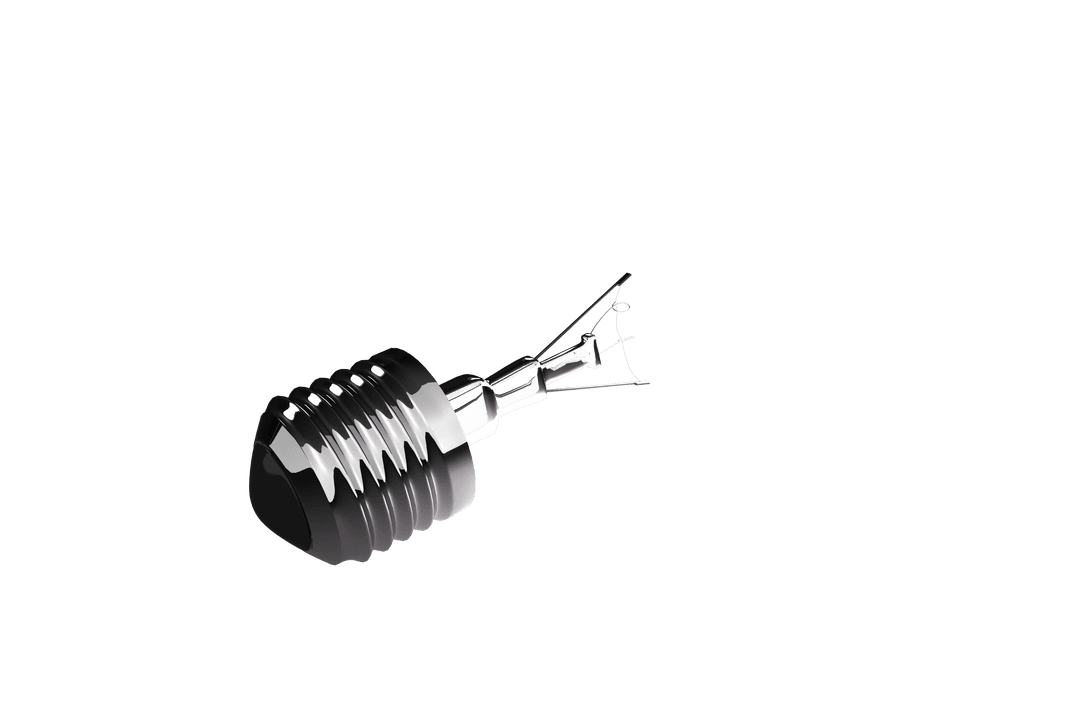 Vector Render Light Bulb without Glass Transparent Background