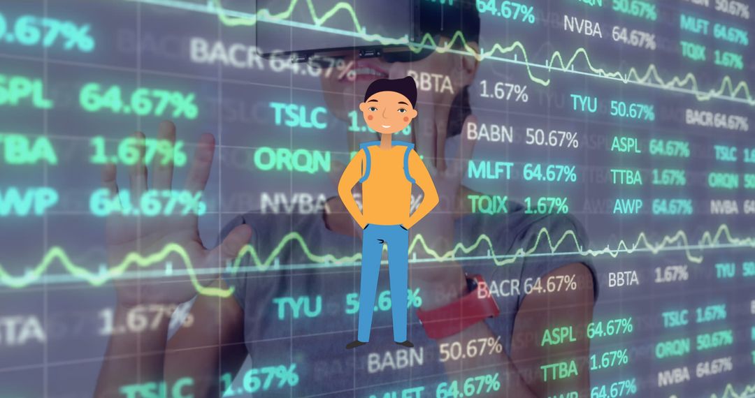 VR Finance and Data Analysis Concept with Cartoon Character - Free Images, Stock Photos and Pictures on Pikwizard.com