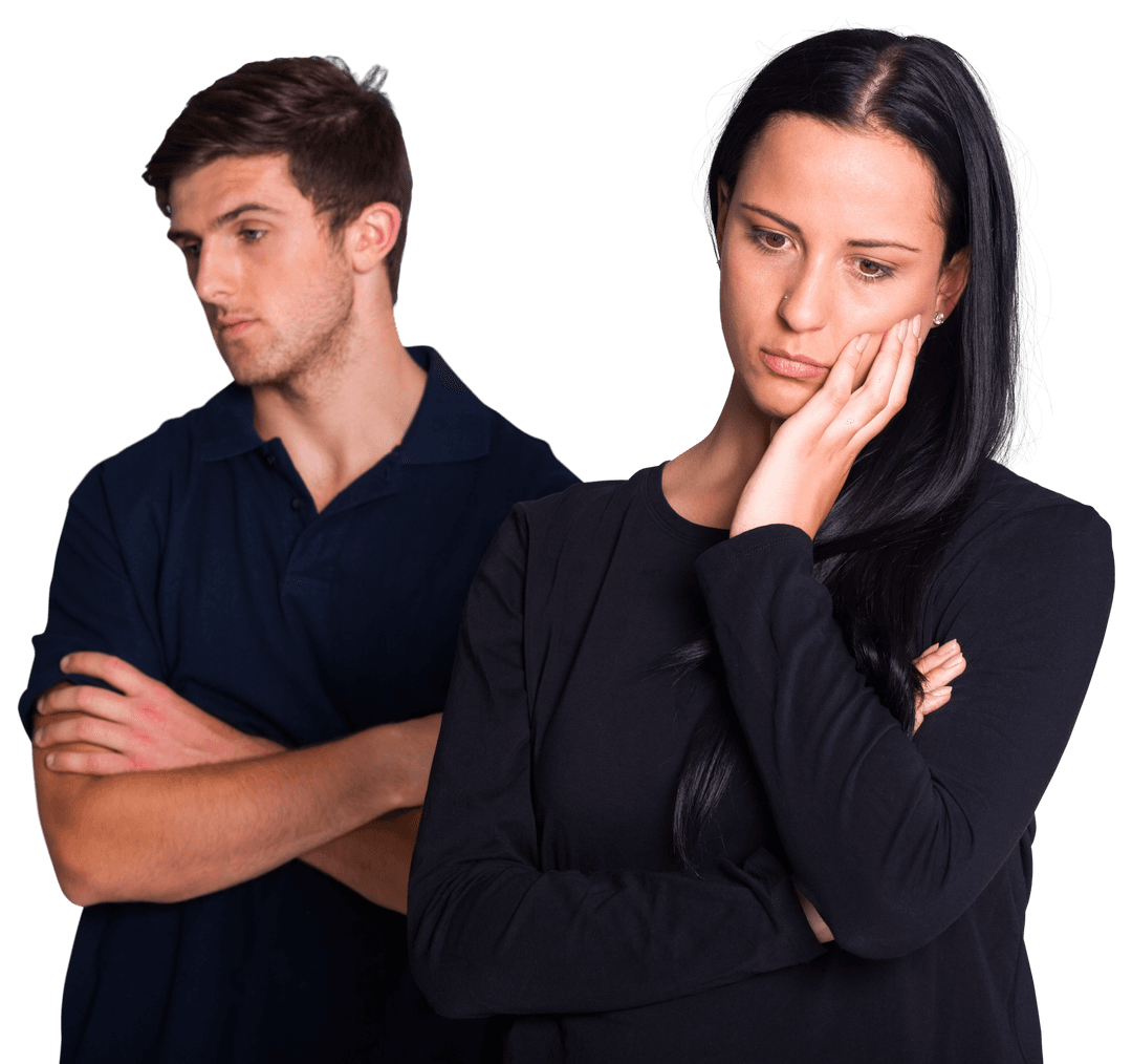 Upset Couple Looking Away Transparent Background