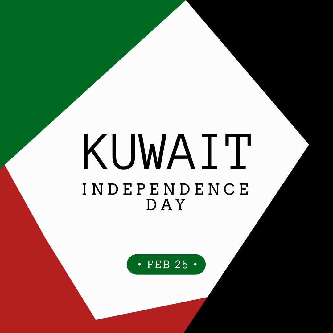 Kuwait Independence Day Celebration Graphic with Bold Text Design
