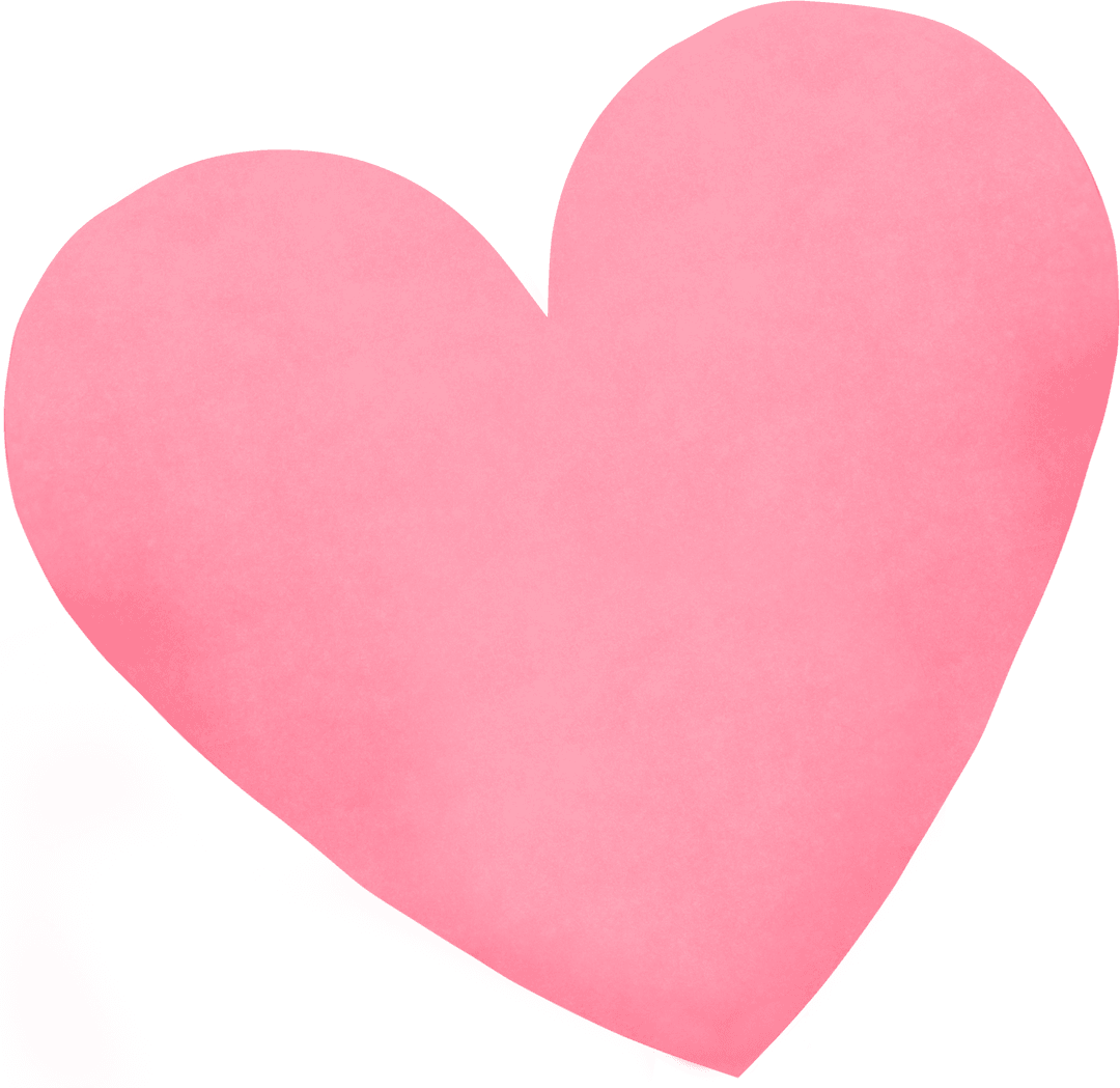 Pink Heart Illustration on Transparent Background for Valentine's Day Designs