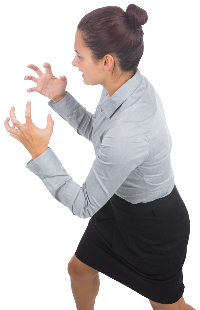 Furious Businesswoman in Professional Attire Isolated on Transparent Background - Download Free Stock Images Pikwizard.com