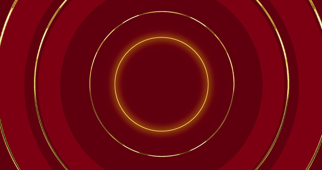 Elegant Circles with Gold Highlights on Red Background