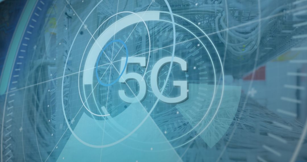 Abstract 5G Technology Network Concept with Digital Interface Elements