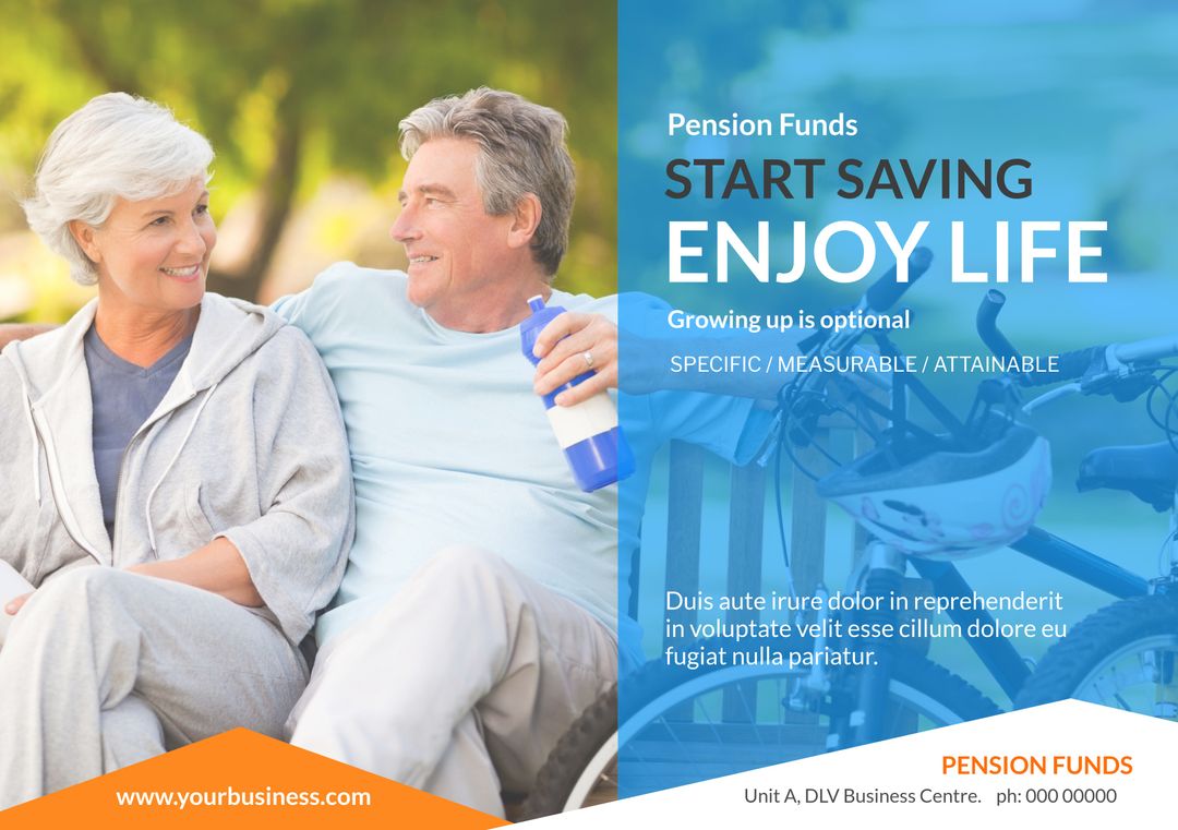 Happy Retired Couple Relaxing Outdoors Promotes Financial Security Future