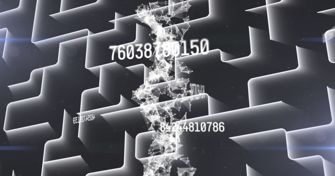 Abstract DNA Strand Over Digital Circuit Pattern