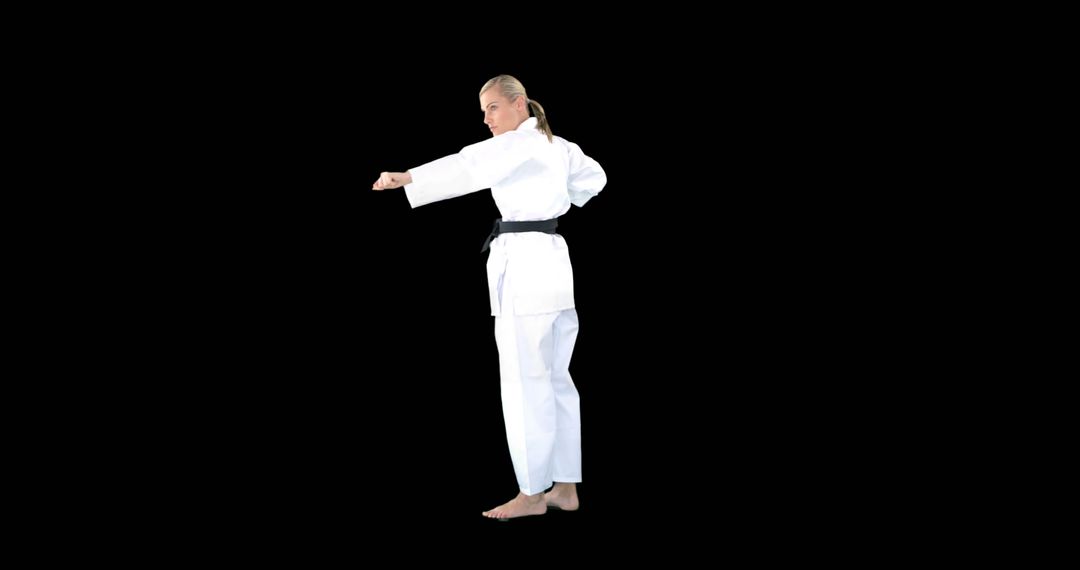 Female Martial Artist Performing Karate Punch - Free Images, Stock Photos and Pictures on Pikwizard.com