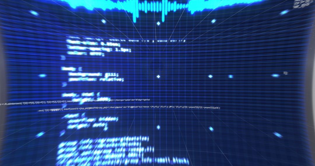 Digital Data Processing with Blue Interface Visuals