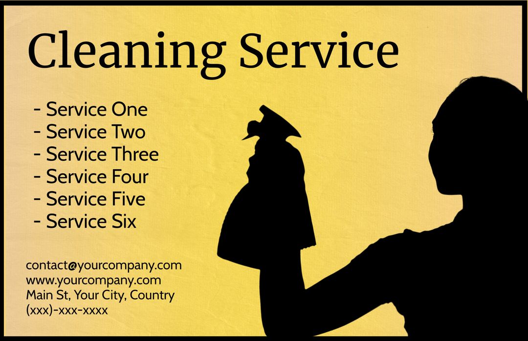 Professional Cleaning Service Ad with Person Silhouette Spraying Cleaner - Download Free Stock Templates Pikwizard.com