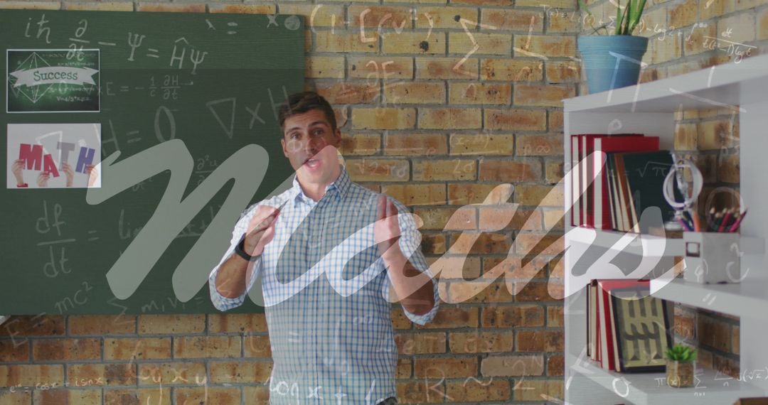 Caucasian Teacher Teaching Math Concepts in Classroom Environment