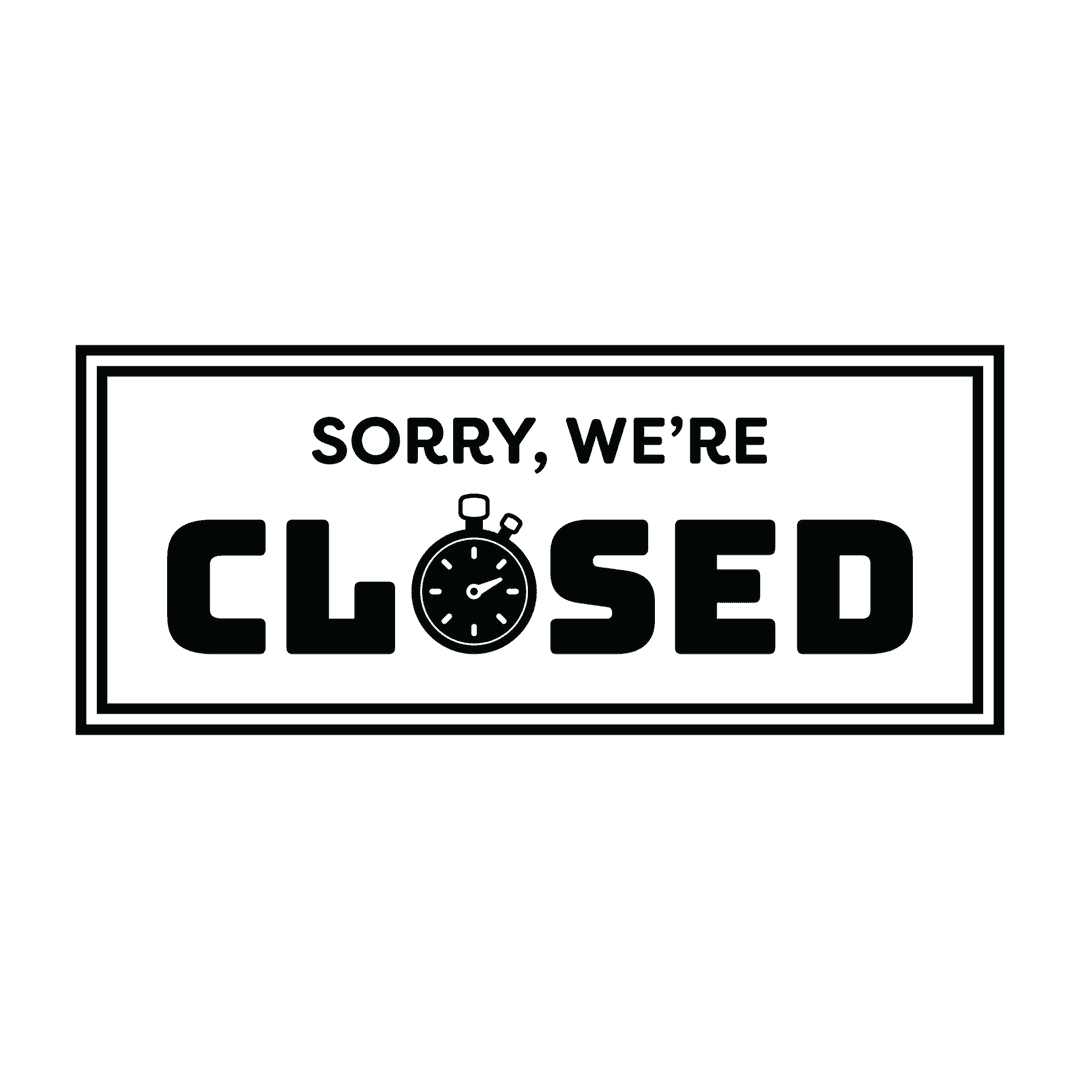 Sorry We're Closed Vector with Transparent Background for Business Use