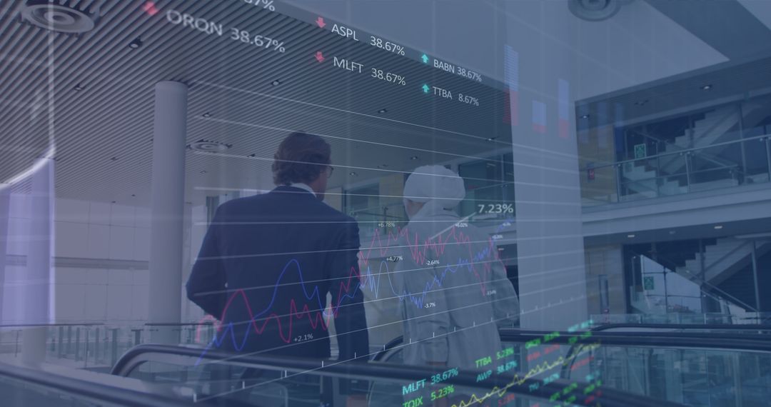 Diverse Businesspeople Analyzing Financial Data Graphs in Modern Office