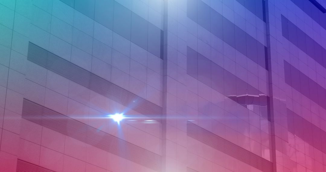 Modern Office Building with Abstract Light Effect