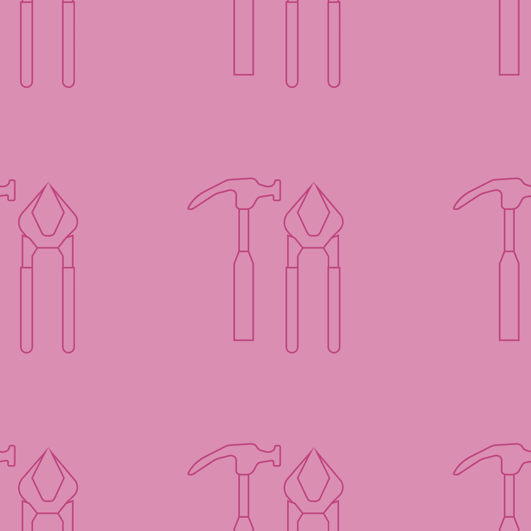 Transparent Tools Pattern in Vibrant Pink Vector Design