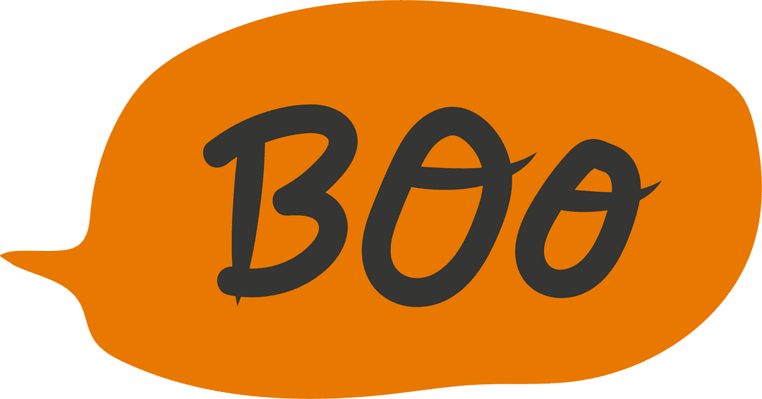 Halloween Comic Speech Bubble With BOO in Bold Design on Transparent