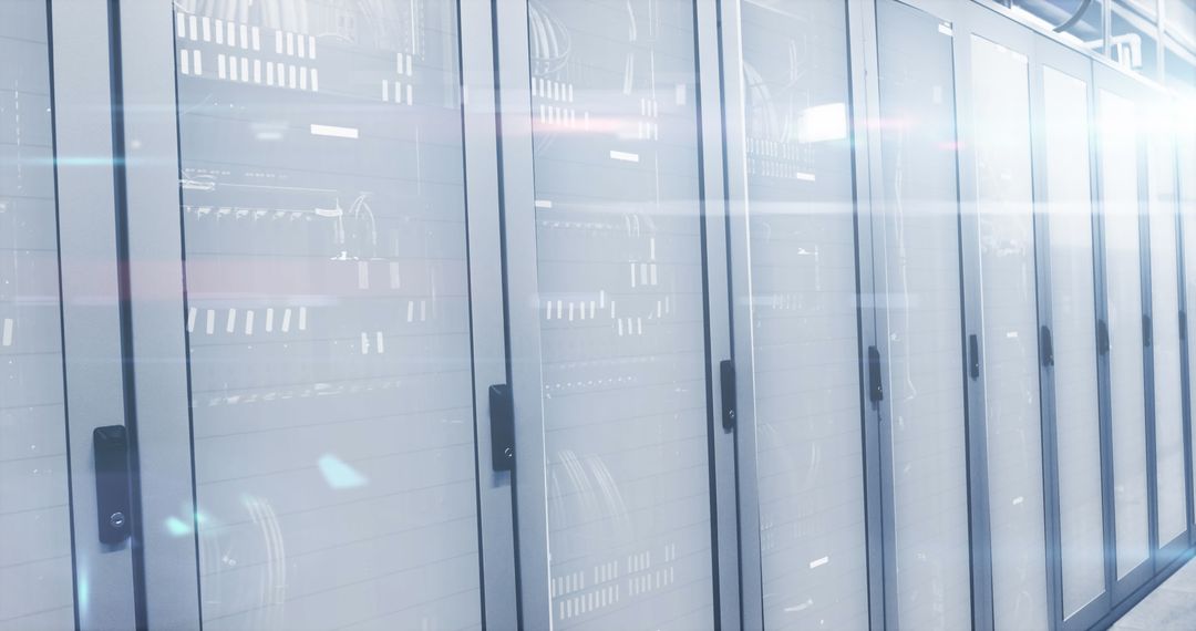 Digital Data Flow in High-Tech Server Room Environment