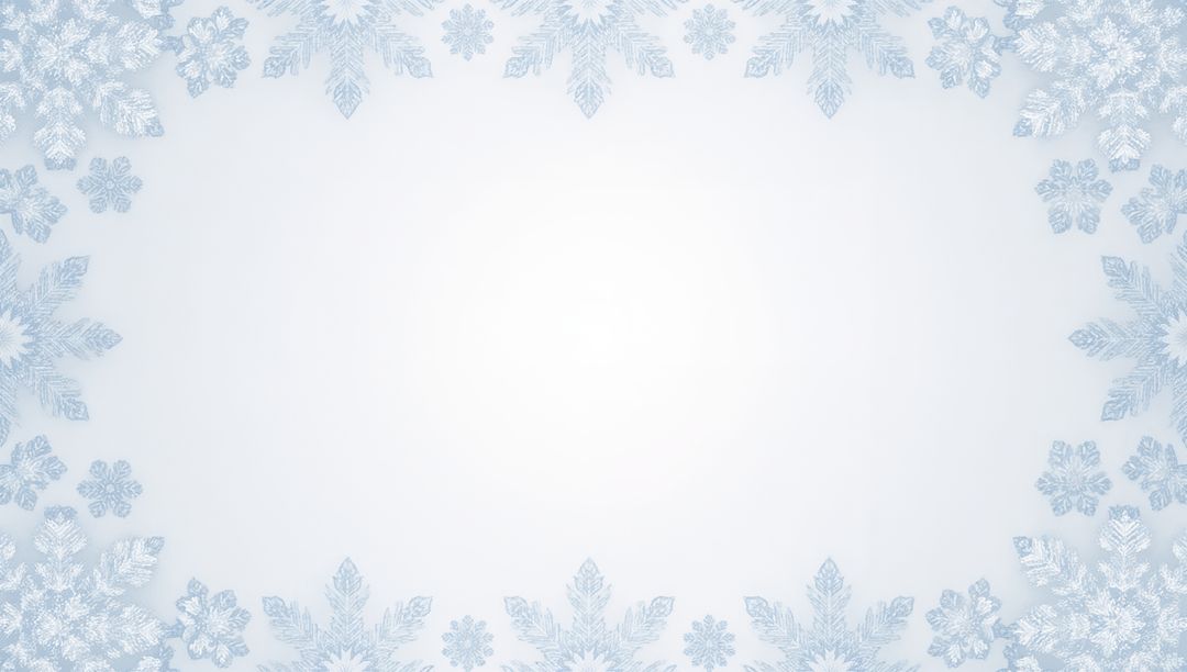 Frosted Snowflake Border Framing Soft Light Gradient Center for Holiday Card and Stationery