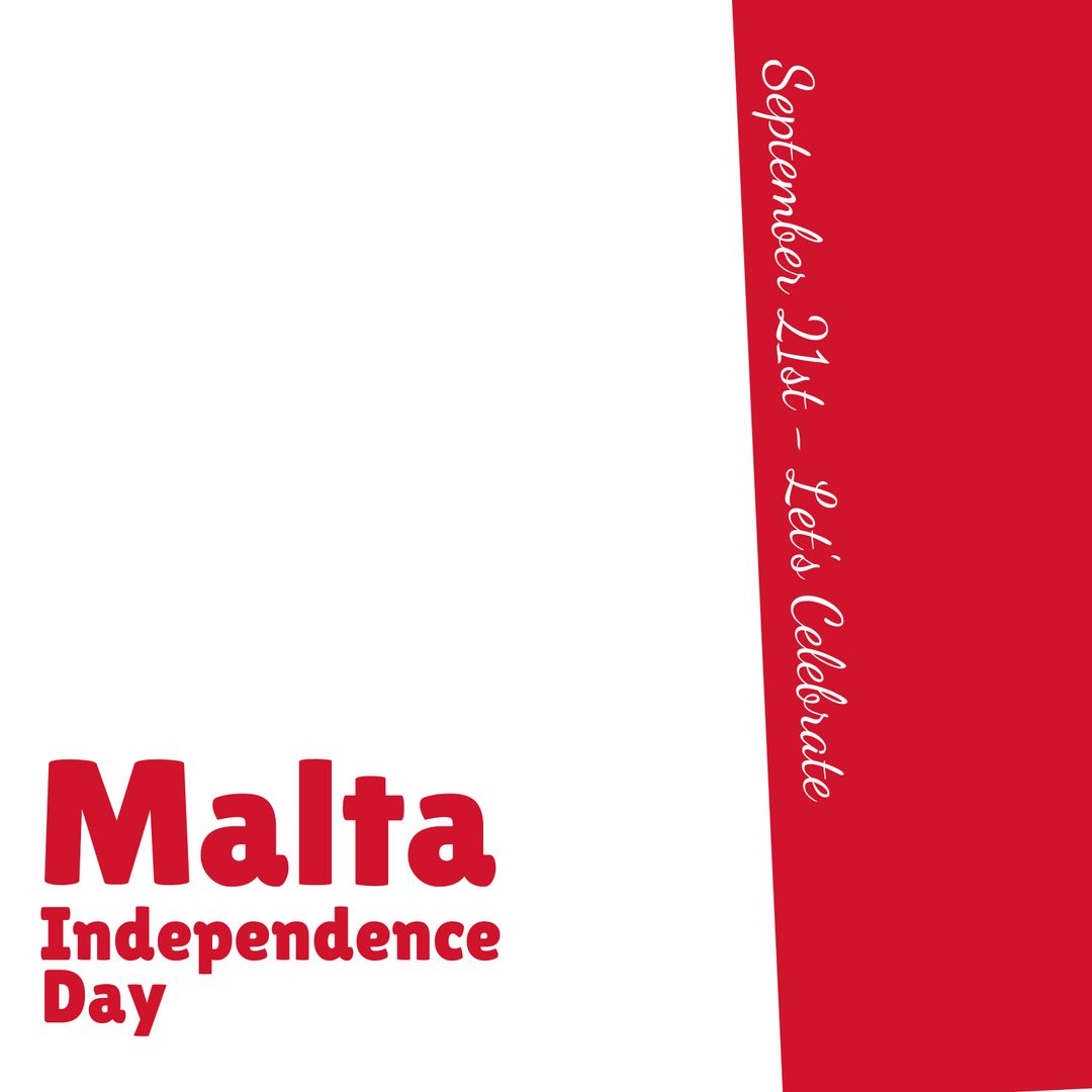 Malta Independence Day Celebration Design with Text and Red Accent