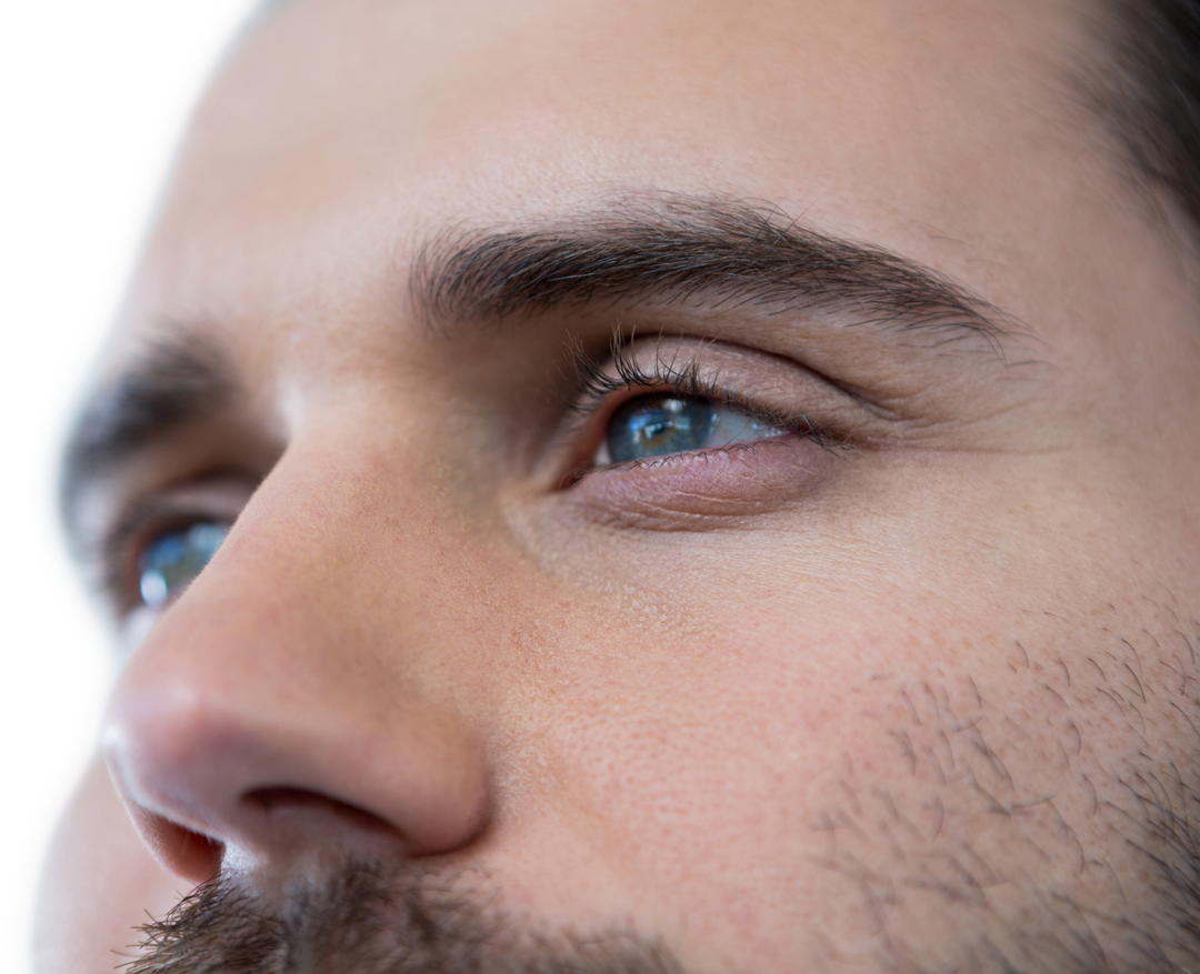 Close-Up Detail of Man with Green Eyes Transparent Background - Download Free Stock Images Pikwizard.com