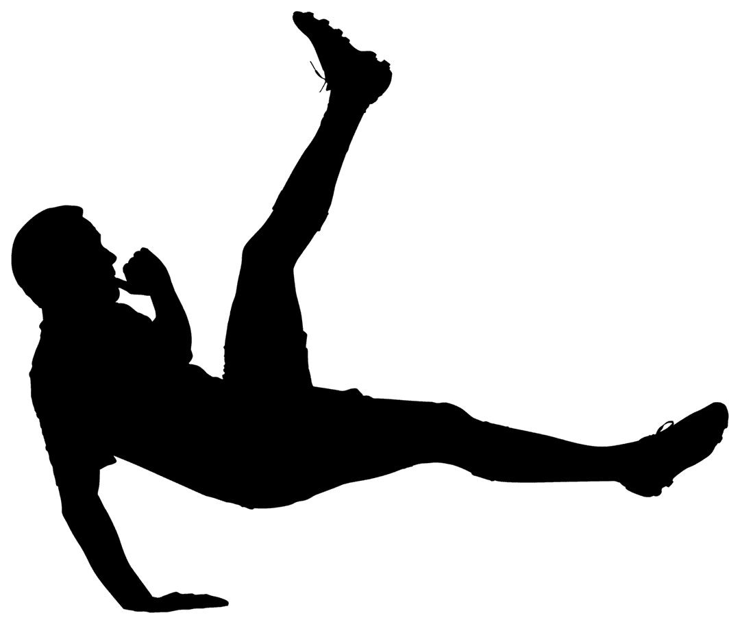 Silhouette of Football Player with Transparent Background Vector