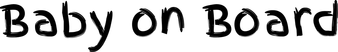 Black Baby on Board Sign on Transparent Background