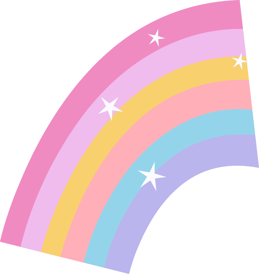 Transparent Pastel Rainbow with Stars Vector on Whimsical Design