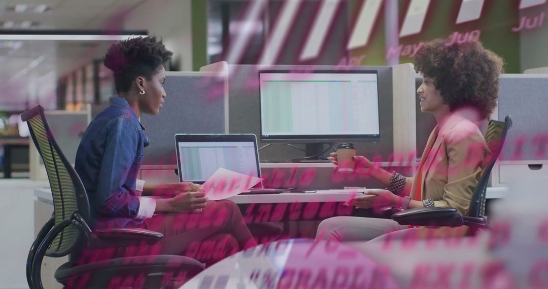 Collaborative Business Planning with Digital Interface in Modern Office