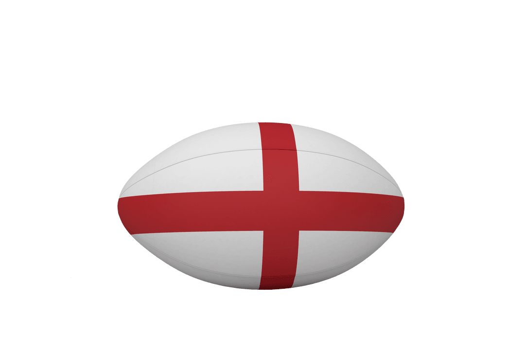 Rugby Ball with England Flag on Transparent Background Illustration
