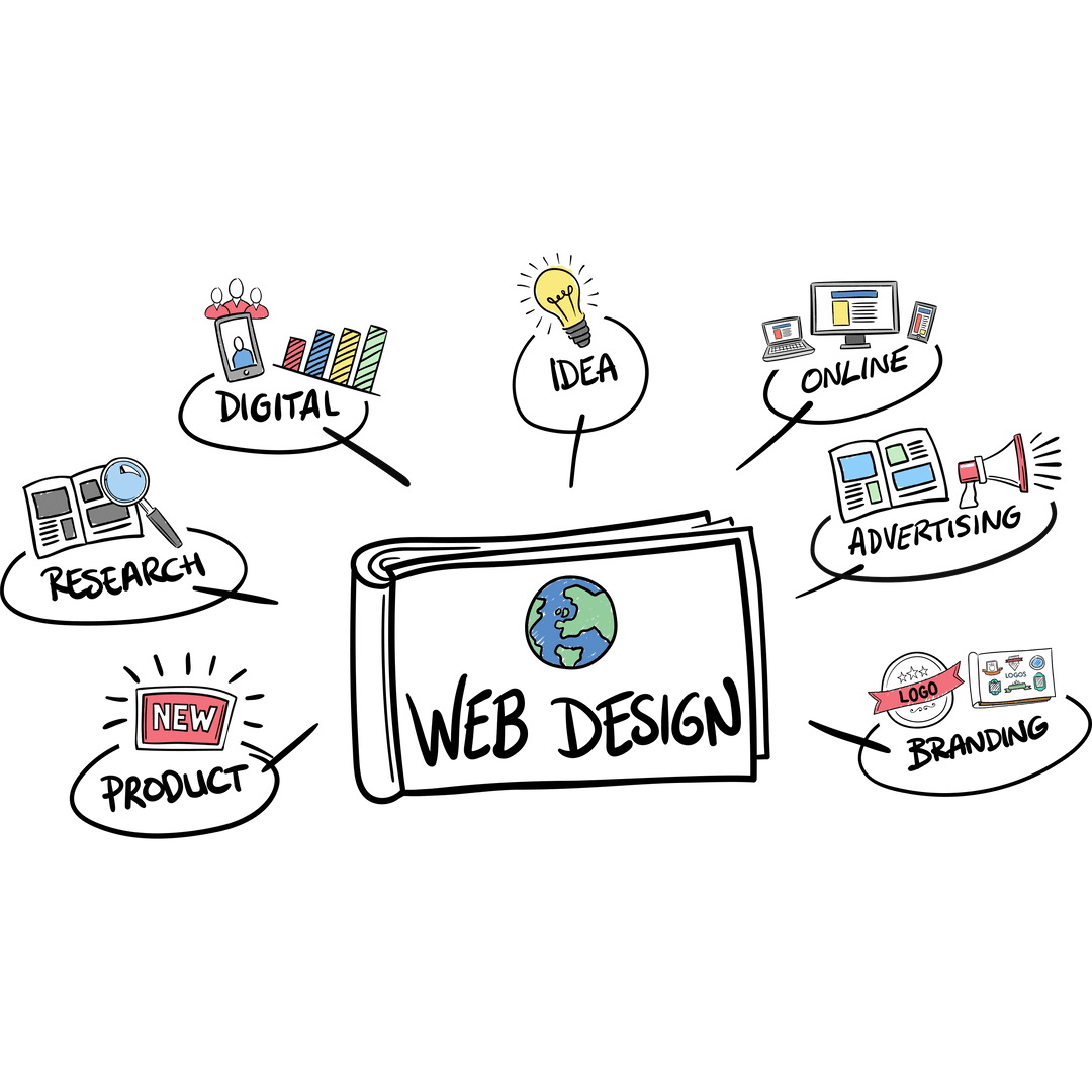 web design ideas concepts using digital illustrations on transparent background - Download Free Stock Images Pikwizard.com
