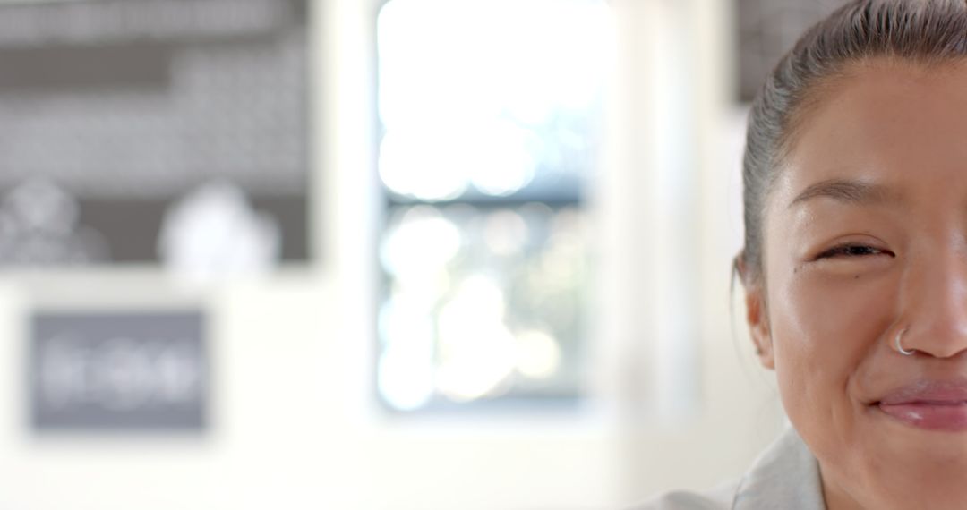 Joyful High School Student Smiling in Classroom