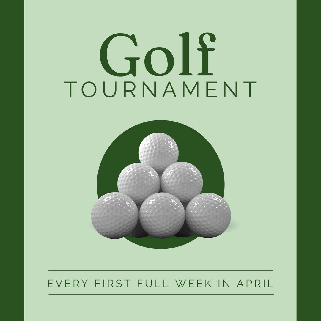 Digital Poster Featuring Golf Tournament Announcement With Golf Balls - Download Free Stock Templates Pikwizard.com