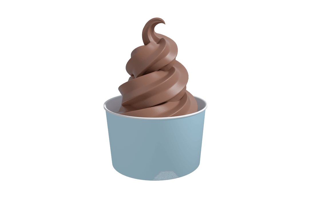 Chocolate Frozen Yogurt in Blue Tub on Transparent Background - Download Free Stock Images Pikwizard.com