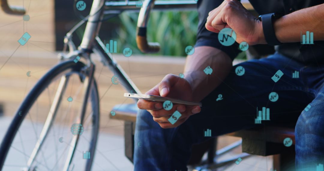 Digital Networking and Business Healthy Lifestyle Concept