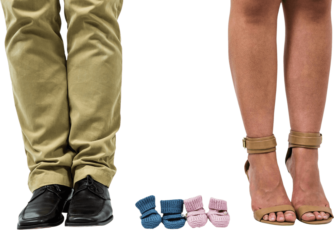 Transparent Concept of Family and Parenthood with Baby Booties