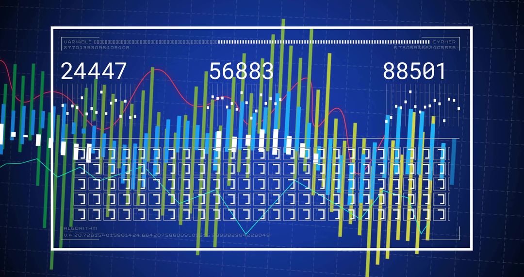 Digital Analytics Interface with Data Trends and Performance Metrics