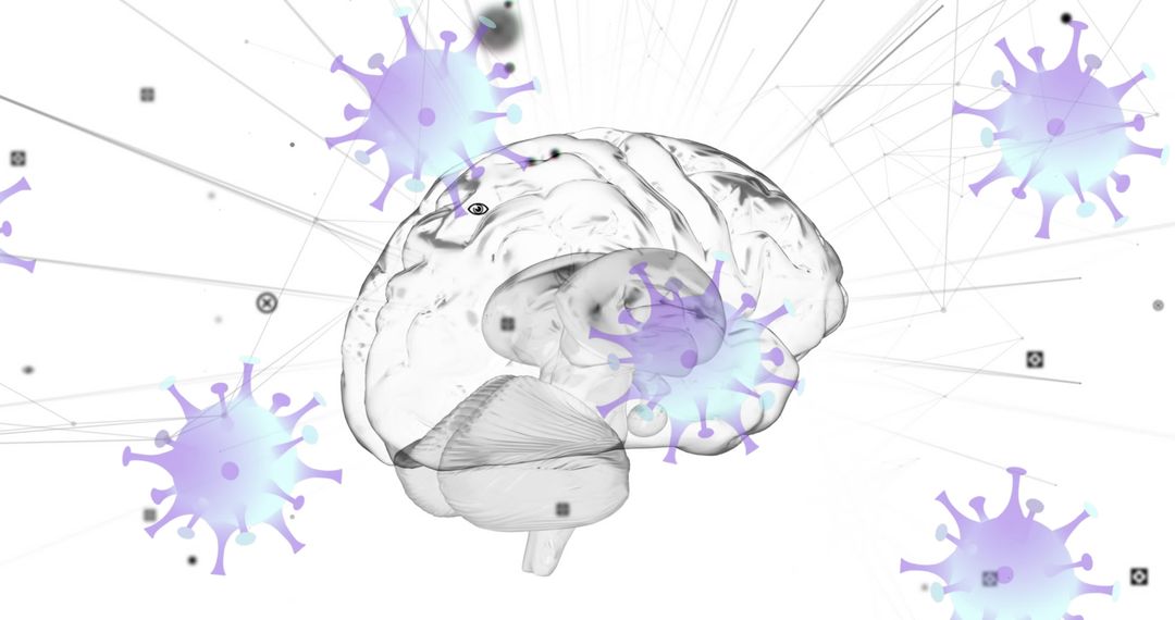 Abstract Depiction of COVID-19 Impact on Brain Function
